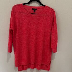 J. Crew Coral/Res Scoop Neck Lightweight Wool Blend Sweater